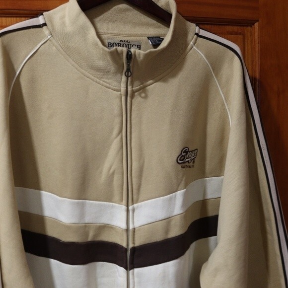 Enyce Tan & Cream Streetwear Full Zip Track Jacket Y2K HipHop Jacket 4X - Picture 4 of 14